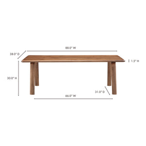 Moe's Home Malibu Dining Table in Walnut (30' x 88' x 38') - BC-1046-03