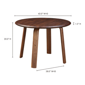 Moe's Home Malibu Dining Table in Walnut (30' x 42' x 42') - BC-1047-03