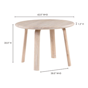 Moe's Home Malibu Dining Table in White Oak (30' x 42' x 42') - BC-1047-18