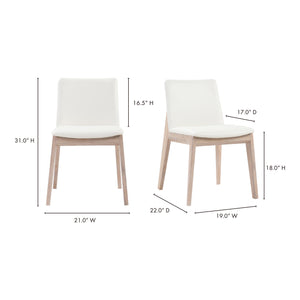 Moe's Home Deco Dining Chair in Cream White (31' x 21' x 22') - BC-1086-05