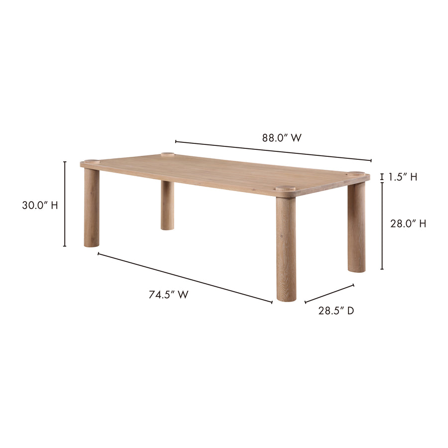 Moe's Home Century Dining Table in Natural (30' x 88' x 42') - BC-1087-18