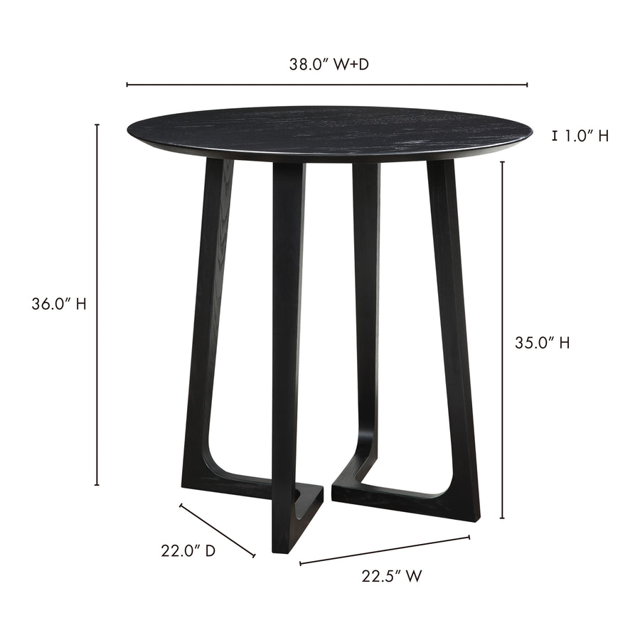 Moe's Home Godenza Counter Table in Black Ash (36' x 38' x 38') - BC-1089-02