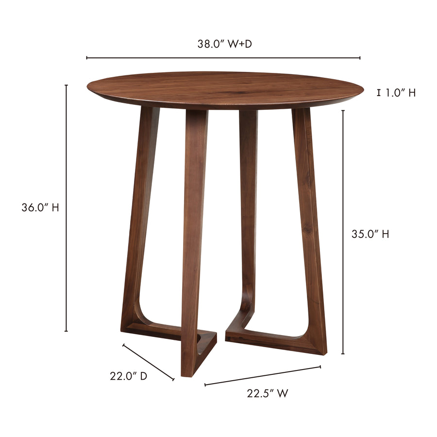 Moe's Home Godenza Counter Table in Walnut Brown (36' x 38' x 38') - BC-1089-03