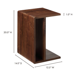 Moe's Home Hiroki Accent Table in Walnut Brown (20' x 12.5' x 14') - BC-1094-03