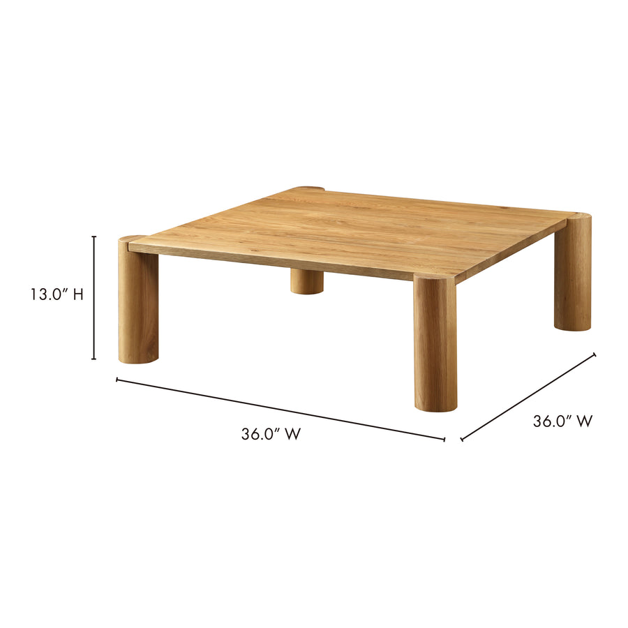 Moe's Home Post Coffee Table in White (13' x 36' x 36') - BC-1096-18