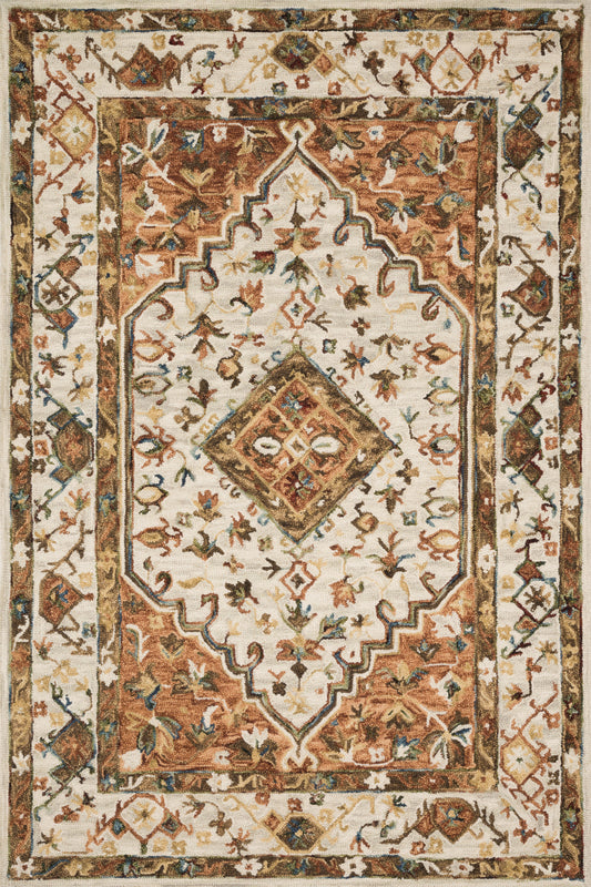 Beatty Rug in Ivory & Rust
