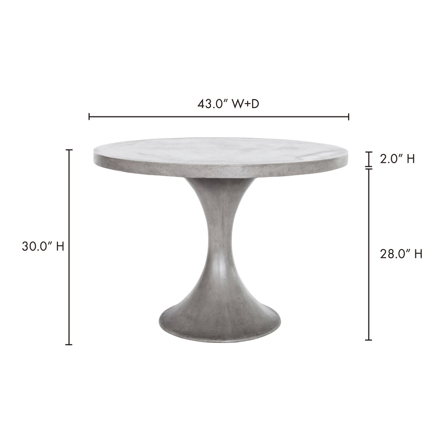 Moe's Home Isadora Dining Table in Grey (30' x 43' x 43') - BQ-1008-25