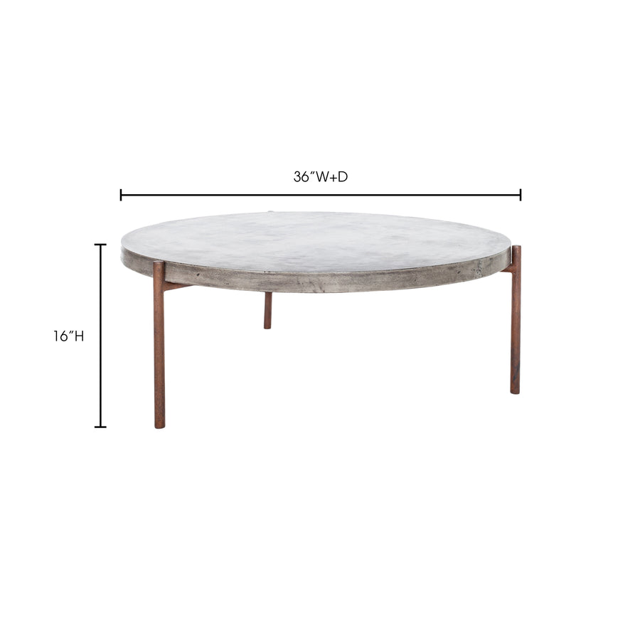 Moe's Home Mendez Coffee Table in Grey (16' x 36' x 36') - BQ-1009-25