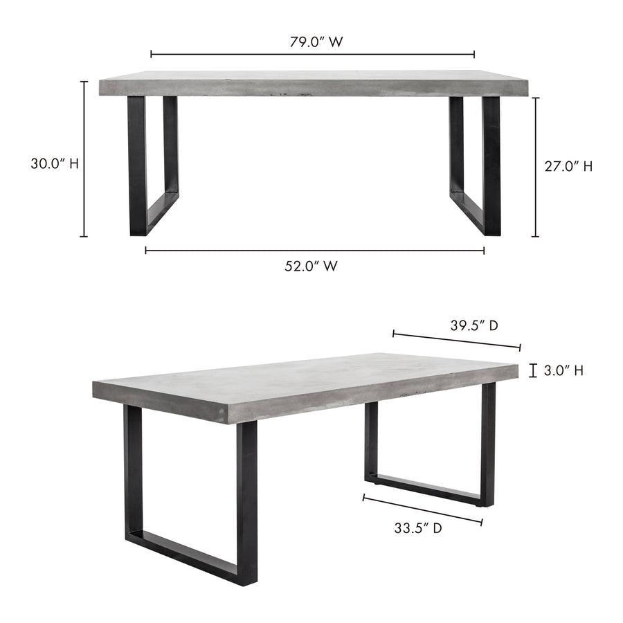 Moe's Home Jedrik Dining Table in Large (30' x 79' x 39.5') - BQ-1018-25