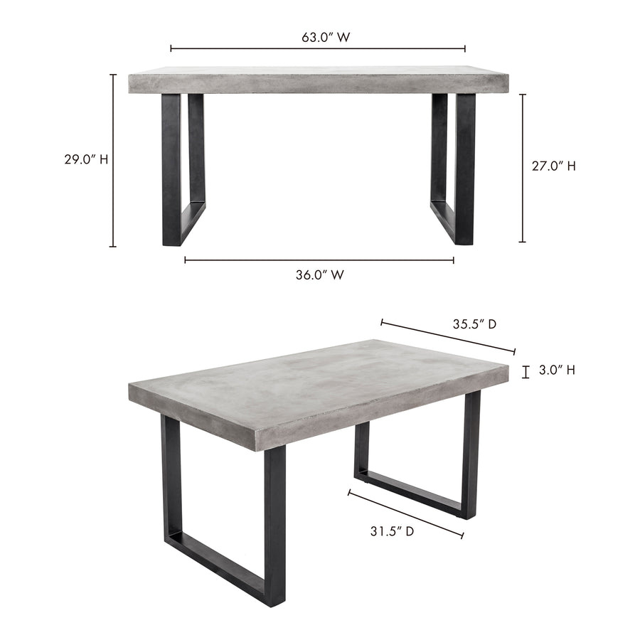 Moe's Home Jedrik Dining Table in Small (30.25' x 63' x 35.5') - BQ-1019-25