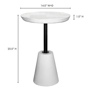 Moe's Home Foundation Accent Table in White (19.75' x 13.25' x 13.25') - BQ-1046-18