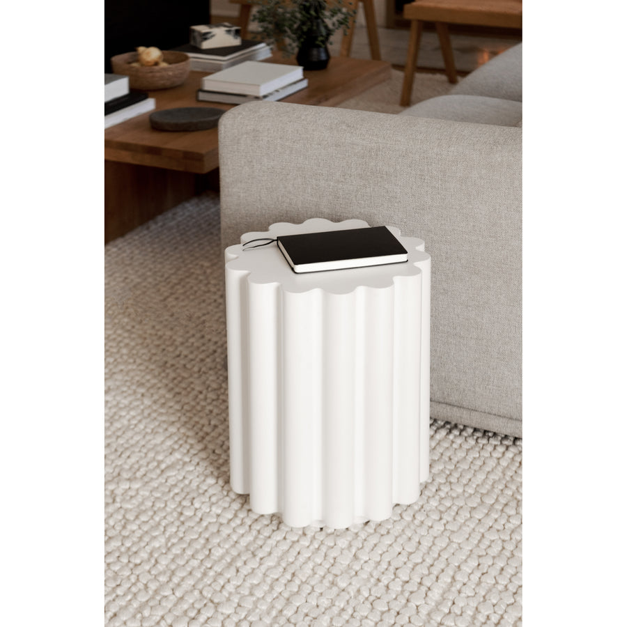 Moe's Home Taffy Accent Table in White (18' x 15' x 15') - BQ-1062-18