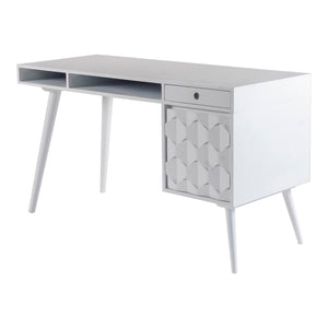 Moe's Home O2 Desk in White (30' x 53' x 21.5') - BZ-1024-18
