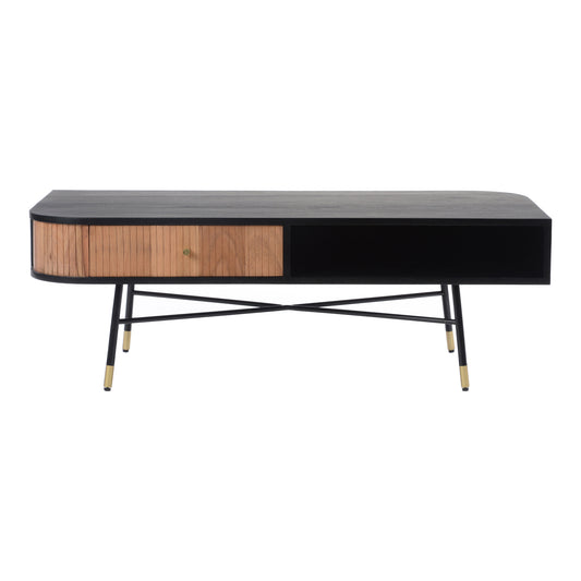 Moe's Home Bezier Coffee Table in Black (16.5" x 47" x 22") - BZ-1105-02