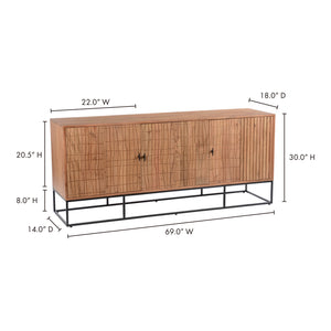 Moe's Home Atelier Sideboard in Natural (30' x 69' x 18') - BZ-1110-24