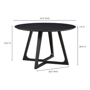 Moe's Home Godenza Dining Table in Black Ash (29.5' x 47.5' x 47.5') - CB-1003-02