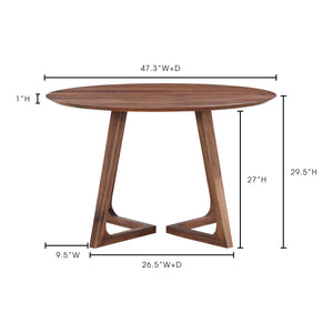 Moe's Home Godenza Dining Table in Walnut Brown (29.5' x 47' x 47') - CB-1003-03