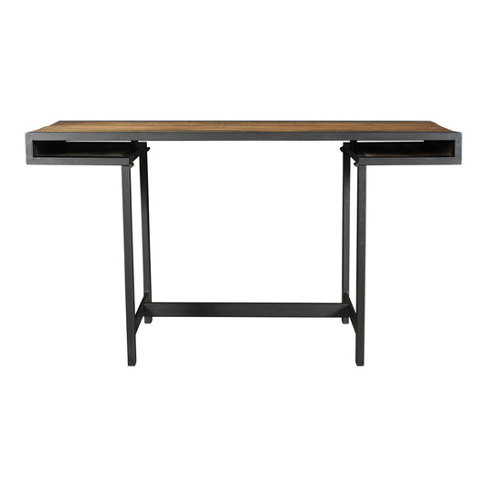 Moe's Home Parliament Desk in Brown & Black (30" x 55" x 22") - DR-1307-41