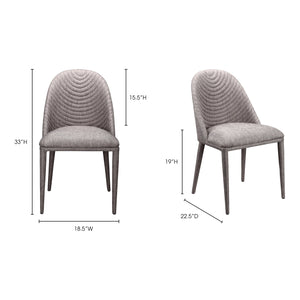 Moe's Home Libby Dining Chair in Grey (33' x 18.5' x 22.5') - EH-1100-45