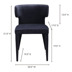 Moe's Home Jennaya Dining Chair in Black (31' x 20' x 19') - EH-1103-02