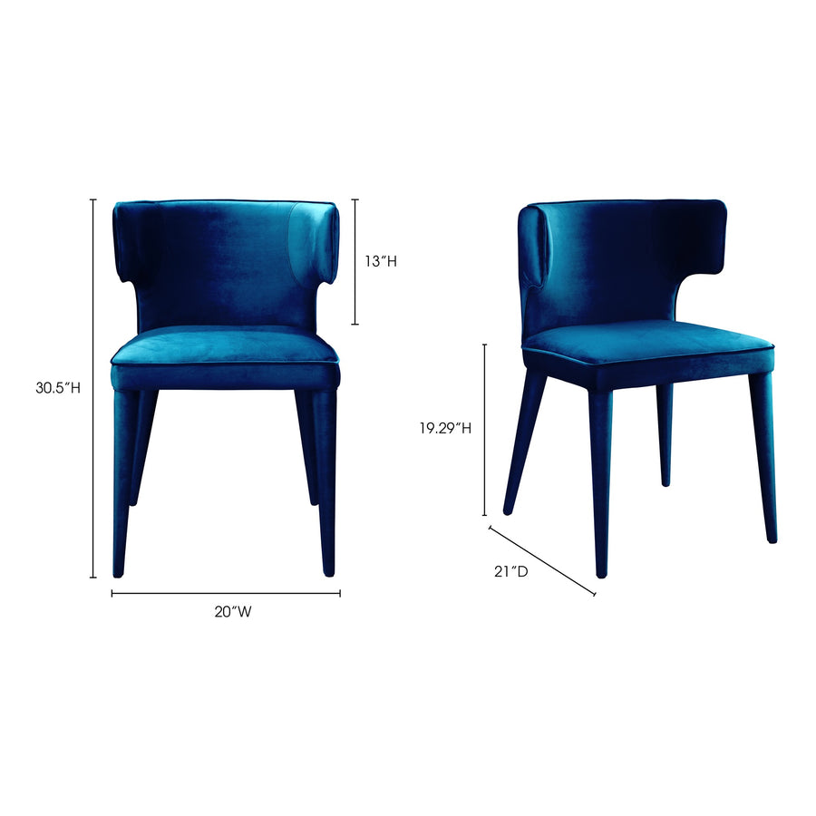 Moe's Home Jennaya Dining Chair in Teal (31' x 20' x 19') - EH-1103-36