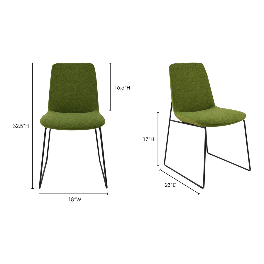Moe's Home Ruth Dining Chair in Green (32.5' x 18' x 23') - EJ-1007-27