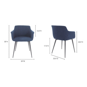 Moe's Home Ronda Dining Chair in Blue (30' x 24' x 22.5') - EJ-1016-26