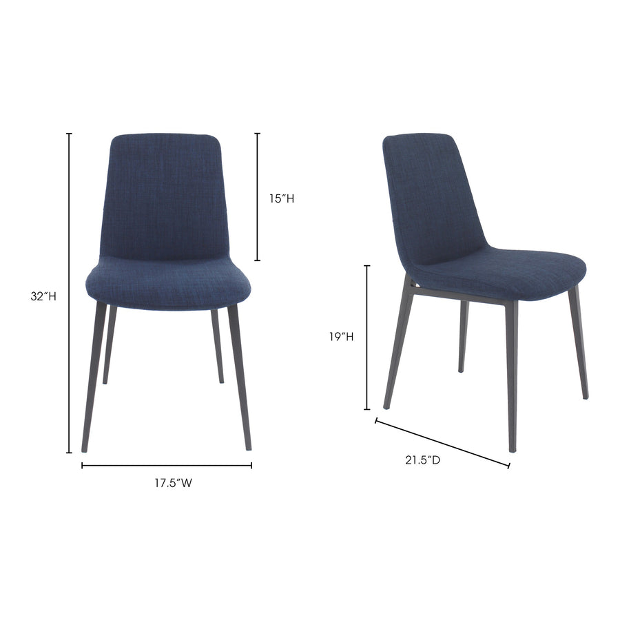Moe's Home Kito Dining Chair in Blue (32' x 17.5' x 21.5') - EJ-1017-26