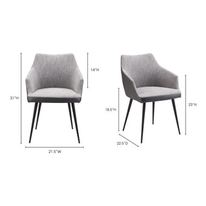 Moe's Home Beckett Dining Chair in Grey (31' x 21.5' x 22.5') - EJ-1027-15