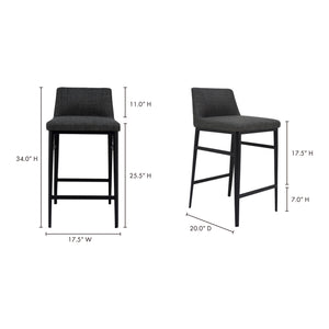 Moe's Home Baron Counter Stool in Charcoal (34' x 17.5' x 20') - EJ-1031-07