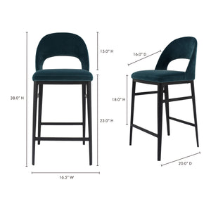 Moe's Home Roger Counter Stool in Teal Blue (38' x 16.5' x 20') - EJ-1036-36
