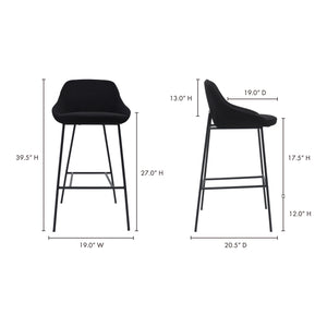 Moe's Home Shelby Bar Stool in Black (39.5' x 19' x 20.5') - EJ-1039-02