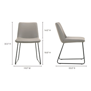 Moe's Home Villa Dining Chair in Grey (31.7' x 19.3' x 23') - EQ-1010-15