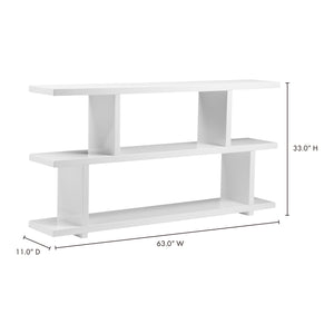 Moe's Home Miri Bookshelf in White (33' x 63' x 11') - ER-1072-18