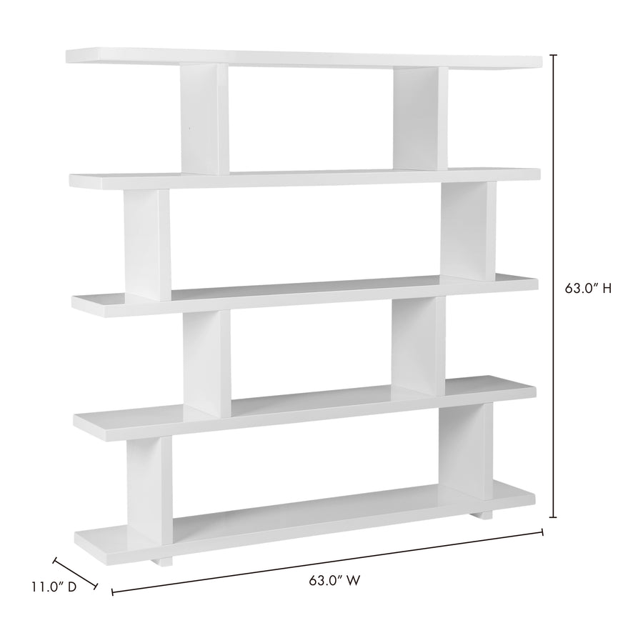 Moe's Home Miri Bookshelf in White (63' x 63' x 11') - ER-1073-18
