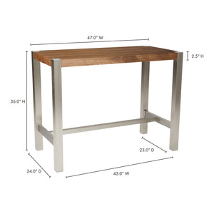 Moe's Home Riva Counter Table in Walnut (36' x 47' x 24') - ER-1079-03