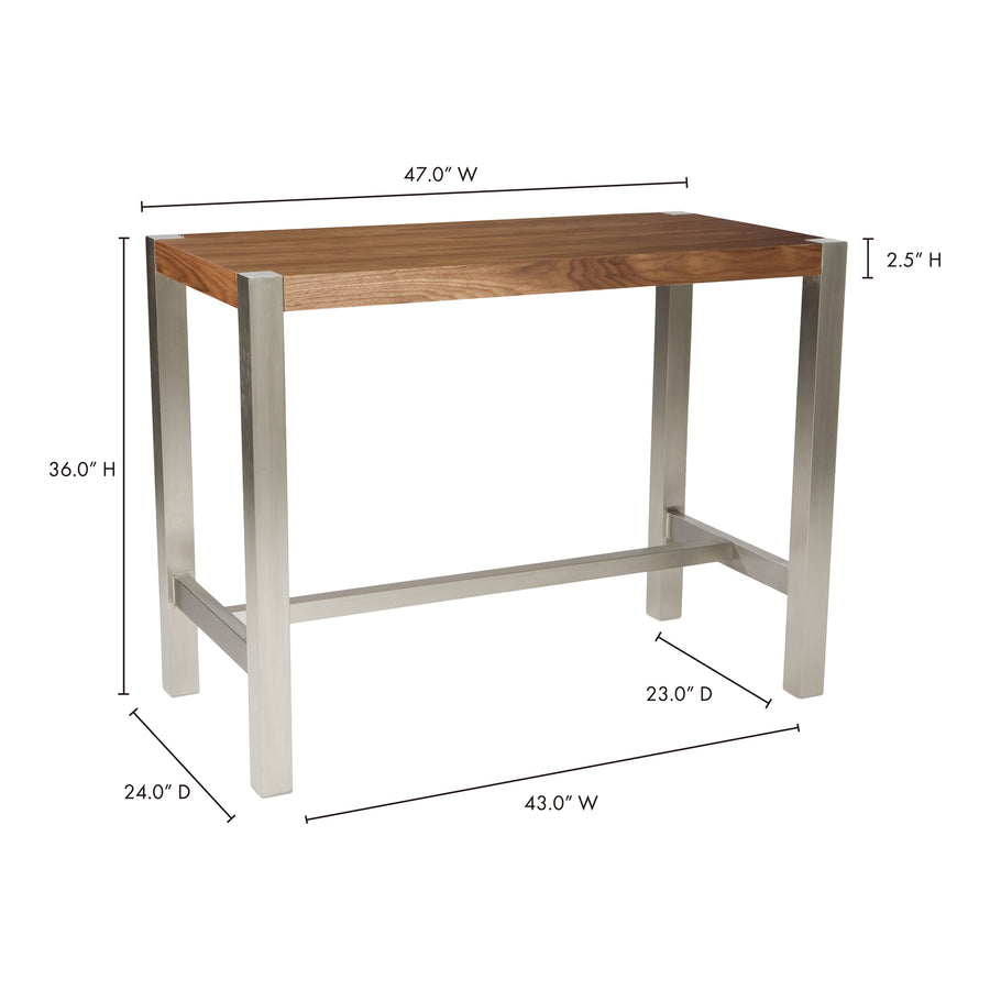 Moe's Home Riva Counter Table in Walnut (36' x 47' x 24') - ER-1079-03