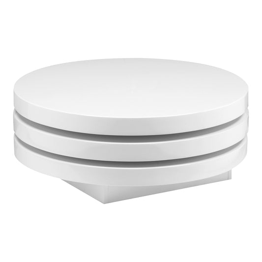 Moe's Home Torno Coffee Table in White (12.5" x 31.5" x 31.5") - ER-1089-18