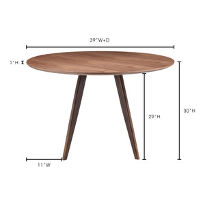 Moe's Home Dover Dining Table in Walnut Brown (30' x 39' x 39') - ER-1170-21
