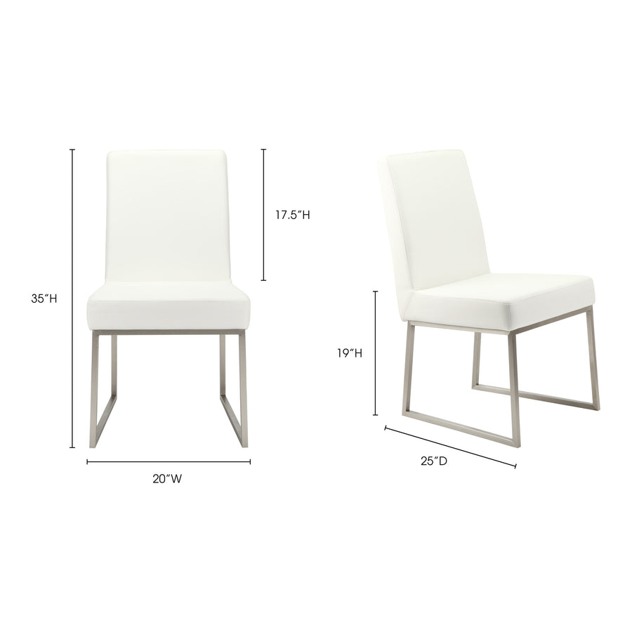 Moe's Home Tyson Dining Chair in White (35' x 20' x 25') - ER-2012-18