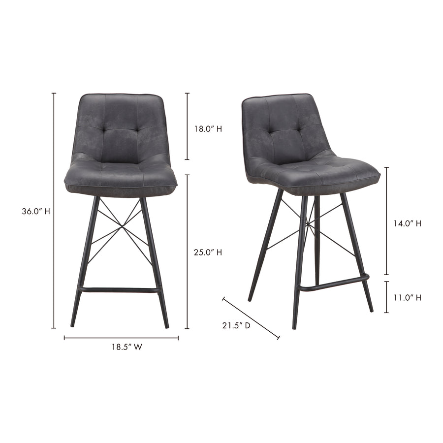 Moe's Home Morrison Counter Stool in Grey (36' x 18.5' x 21.5') - ER-2032-15