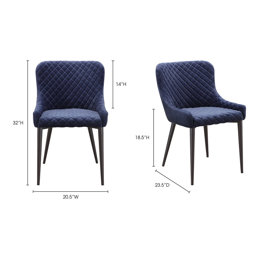 Moe's Home Etta Dining Chair in Dark Blue (32' x 20.5' x 23.5') - ER-2047-46