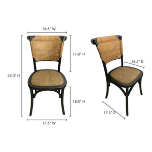 Moe's Home Colmar Dining Chair in Black (35' x 16.5' x 17.5') - FG-1011-02