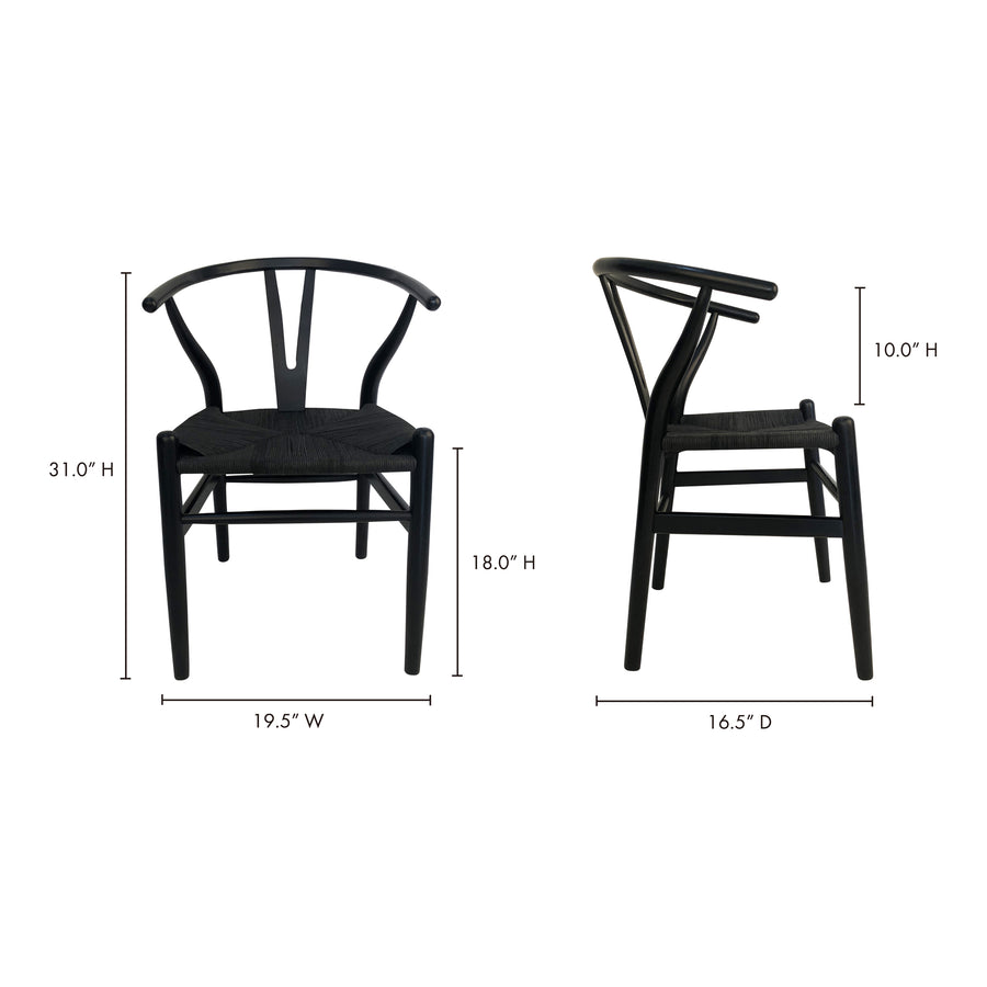 Moe's Home Ventana Dining Chair in Black (31' x 19.5' x 16.5') - FG-1015-02