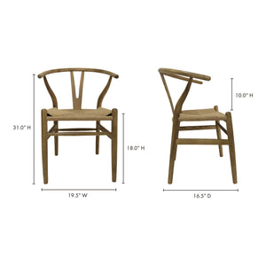 Moe's Home Ventana Dining Chair in Natural (31' x 19.5' x 16.5') - FG-1015-24
