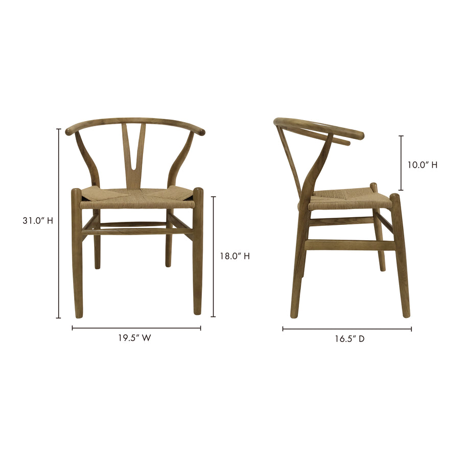 Moe's Home Ventana Dining Chair in Natural (31' x 19.5' x 16.5') - FG-1015-24