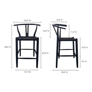 Moe's Home Ventana Counter Stool in Black (38' x 24' x 20') - FG-1018-02