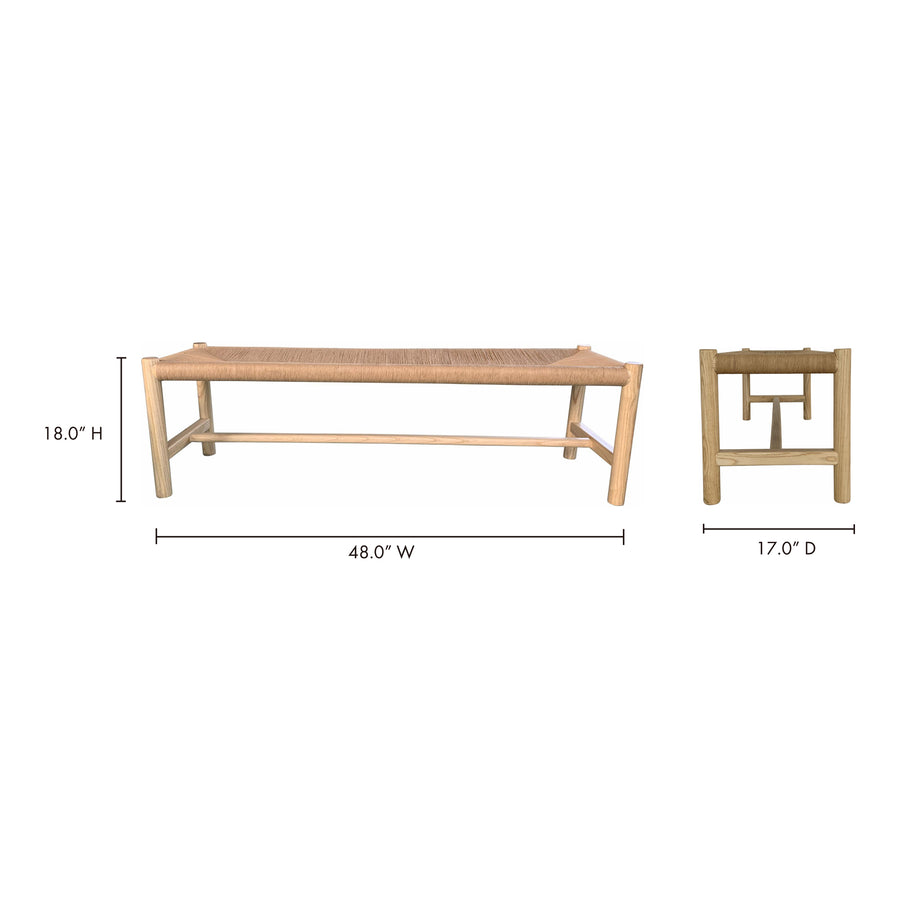 Moe's Home Hawthorn Bench in Natural (18' x 48' x 17') - FG-1027-24