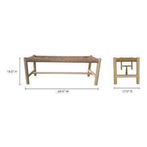 Moe's Home Hawthorn Bench in Natural (18' x 60' x 17') - FG-1028-24