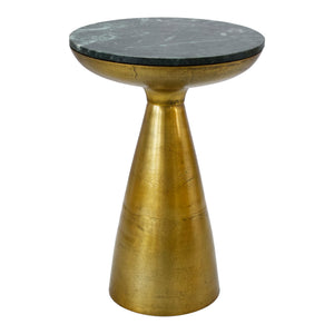 Moe's Home Font Accent Table in Brass & Green (22' x 15.5' x 15.5') - FI-1032-27